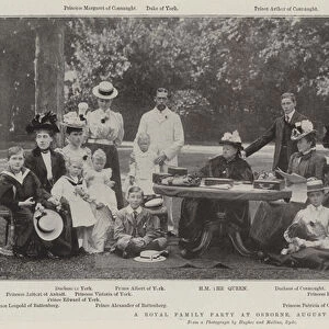A Royal Family Party at Osborne, August 1898 (b / w photo)