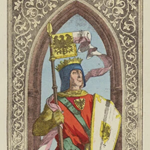 Rudolph I, 1273-1291 (coloured engraving)
