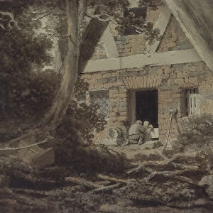 Scene at a Cottage Door (watercolour)