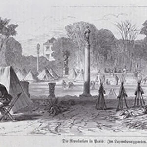 Scene in the Jardin du Luxembourg under the Paris Commune, 1871 (engraving)