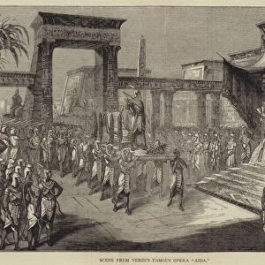 Scene from Verdis Famous Opera "Aida"(engraving)