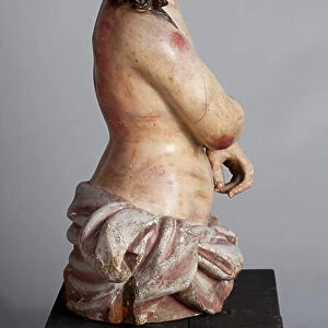 Sculpture. Sculpture Ecce Homo. Bust. Polychrome wood. 17th century