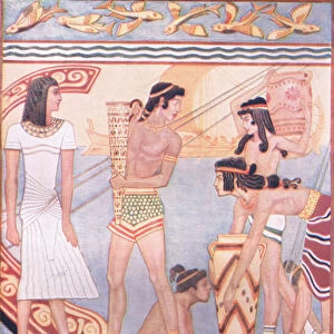 Sea traders from Crete, illustration from Myths of Crete and Pre-Hellenic Europe pub