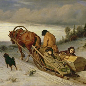 Seeing off the Dead, 1865 (oil on canvas)