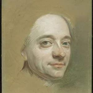 Self-Portrait, c. 1737 (pastel on greenish-tan laid paper)
