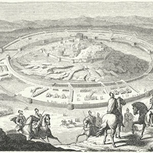 Siege of Numantia by the Romans, 134 BC (engraving)