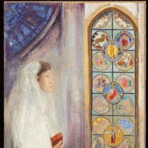 Simone Fayet en communiante, 1908 (pastel on paper)