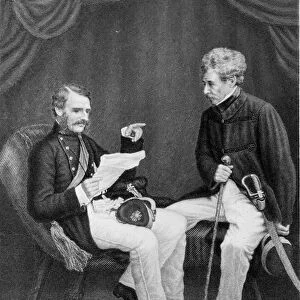 Sir Colin Campbell and Major General Mansfield, 1857 circa (steel engraving)