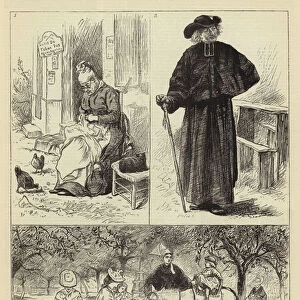 Sketches in a Norman Cider Orchard, II (engraving)