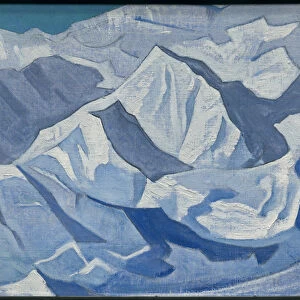 Snowy Ascent, Himalayan series, 1924 (tempera on canvas laid on cardboard)