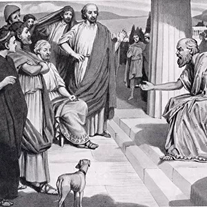 Socrates Addressing the Athenians, illustration from Hutchinson
