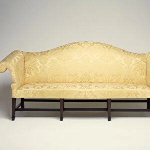 Sofa, 1780-1800 (mahogany, sycamore, ash, pine & yellow silk)