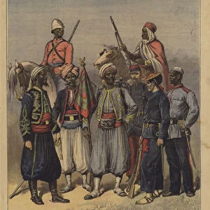 Soldiers of the French colonial army (colour litho)