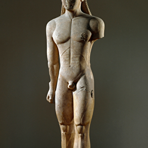 The Sounion Kouros, c. 600 BC (marble sculpture)