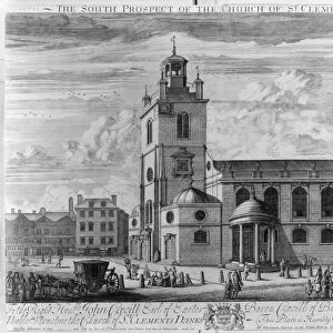 The South Prospect of the Church of St. Clements Danes, London (engraving)