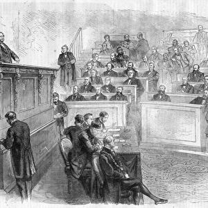 Speech by Eugene Rouher (1814-1884) at the tribune du corps legislatif - Engraving In