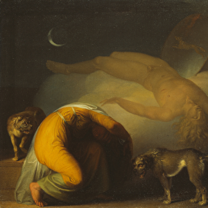 The Spirit of Culmin Appears to his Mother, from the Songs of Ossian (oil on canvas)