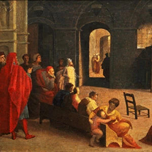 St Bernardino of Siena Preaching (oil on panel)