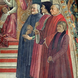 Detail of St. Francis receiving the Rule of the Order from Pope Honorius, scene