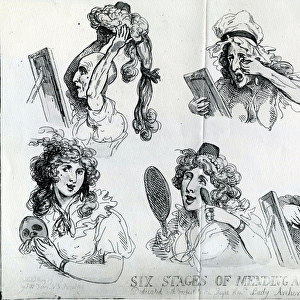 Six Stages of Mending a Face, 1792 (etching)