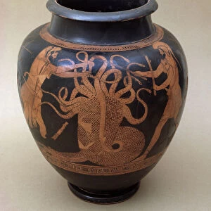 Stamnos representing Heracles and the Hydra of Lerna, 480-460 BC (ceramic)