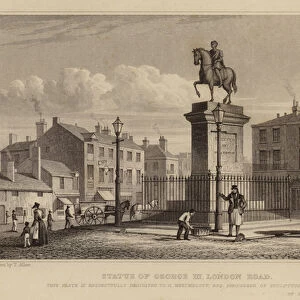 Statue of George III, London Road, Liverpool (engraving)