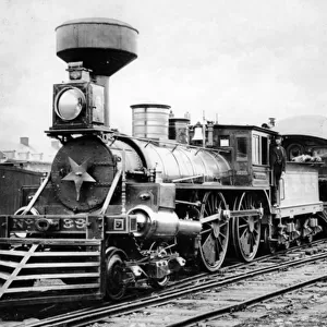 Steam Locomotive, c. 1875 (b / w photo)