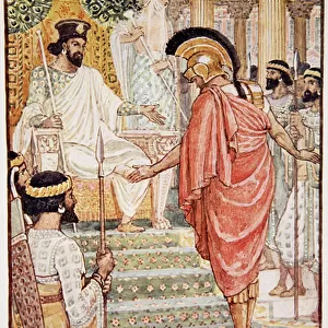 He stood silent before the king, illustration from The Story of Greece