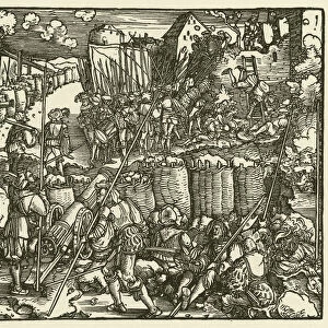 The storming of a castle, 1532 (woodcut)