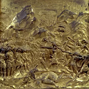 The Story of David and Goliath, one of ten relief panels from the Gates of Paradise