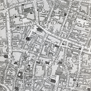 Street map of London around Guildhall, c. 1795 (print)