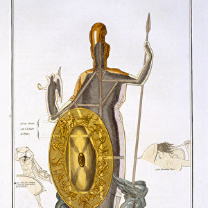 Structure of a statue of Minerva by Phidias, illustration from