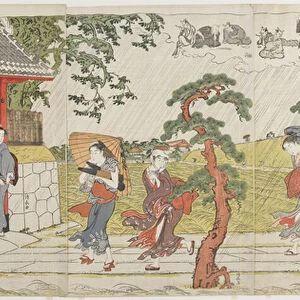 Sudden Shower at the Mimeguri Shrine, 1787