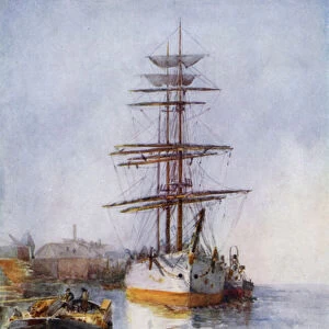 The "Sultana, "a Timber Ship (colour litho)