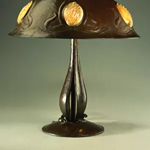 Table lamp, c. 1910 (copper & pearl abalone shell)