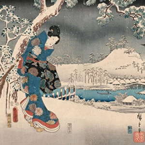 Tale of Genji by Toyokuni and Hiroshige, 1853 (colour woodblock print)