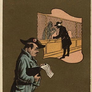 A tax inspector, anonymous chromolithography, late 19th century
