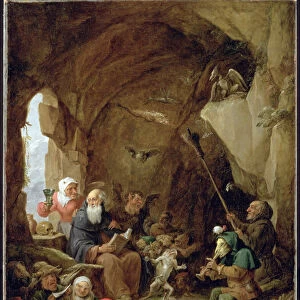 The Temptation of St. Anthony in a Rocky Cavern (oil on canvas)