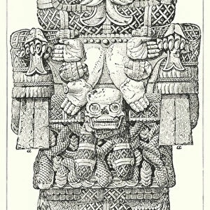 Teoyamiqui, Mexican Goddess of Death (engraving)