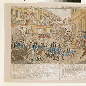 The Terrible Night in Paris, 10th August 1792 (coloured engraving)