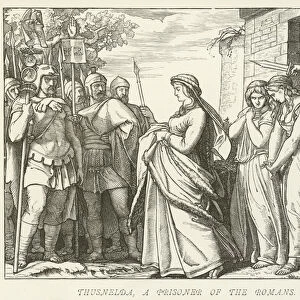 Thusnelda, a prisoner of the Romans (engraving)