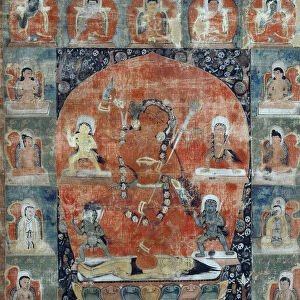 Tibetan culture : Samvara Mandala (Detail). Thangka, 13th- first third of 14th cen