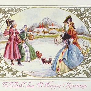 "To Wish you a Happy Christmas", Victorian card (chromolitho)