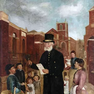 Tommy Sanderson, Town Crier, 1884 (oil on canvas)