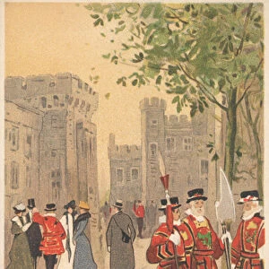 Tower of London, Beefeaters (chromolitho)