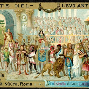 Triumphal march along the Via Sacra, Rome (chromolitho)