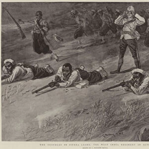 The troubles in Sierra Leone, the West India Regiment in action (litho)
