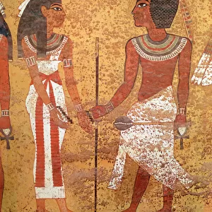 Tutankhamun (c. 1370-1352 BC) and his wife, Ankhesenamun, from his tomb
