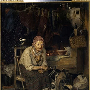 Une sorciere (A Witch). Peinture de Konstantin Apollonovich Savitsky (1844-1905), huile sur toile, 1879. Art russe, 19e siecle, realisme. State tretyakov Gallery, Moscou