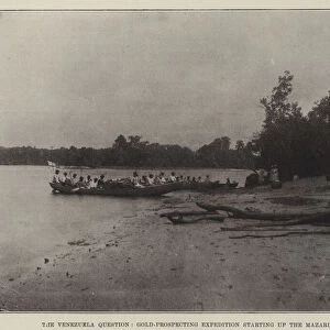 The Venezuela Question, Gold-Prospecting Expedition starting up the Mazaruni River (b / w photo)